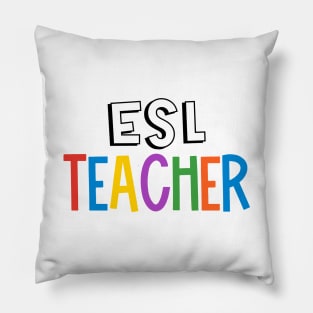 Rainbow ESL Teacher Pillow