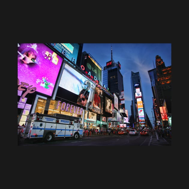 The lights of Times Square at twilight, NYC by Reinvention