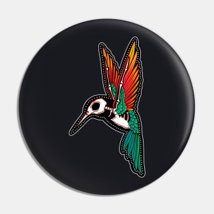 Day of the Dead Hummingbird Pin