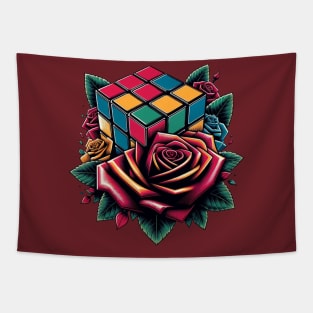 Retro Rubiks Cube Art Tapestry