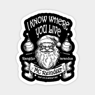 Gritty Santa Claus White Magnet