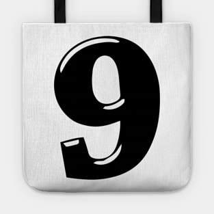 Number 9 in 3d font text style Tote