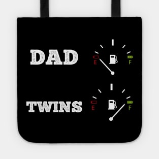 Funny dad father twins baby family gift idea Tote