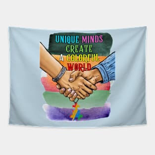 Unique minds shine: advocate, educate, support autism awareness Tapestry