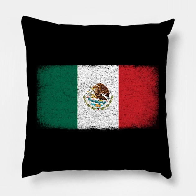 Mexico Flag Vintage Pillow by zurcnami