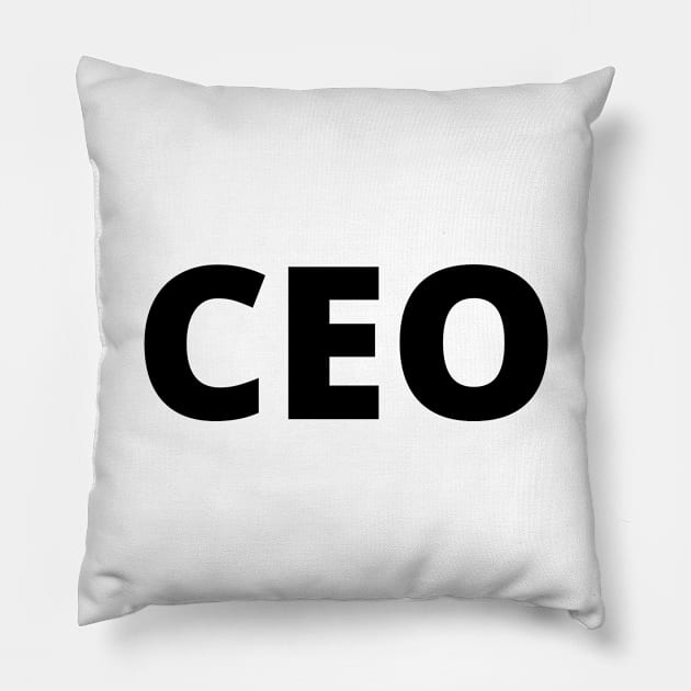 CEO Black Text Typography Pillow by Word Minimalism