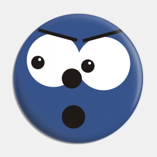 Shocked Angry Circle Face Pin