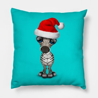 Baby Zebra Wearing a Santa Hat Pillow