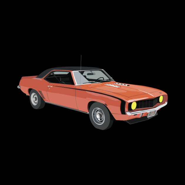 Orange Vintage Muscle Car by NorseTech