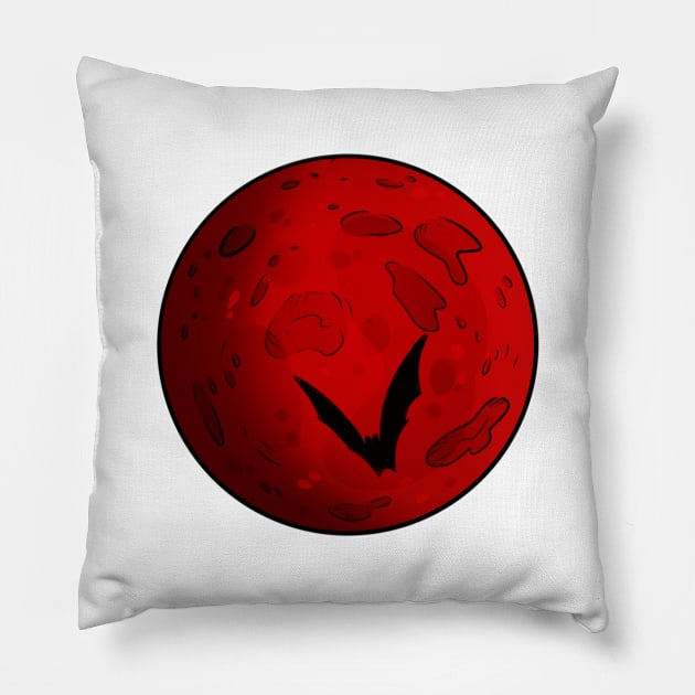 Blood Vampire Moon Pillow by oixxoart