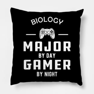 biology major by day gamer by night Pillow