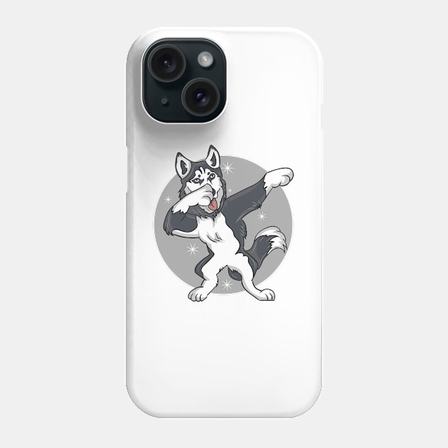 'Dabbing Husky Dog' Funny Dabbing Animal Gift Phone Case by ourwackyhome