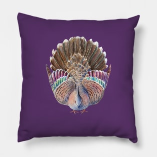 Australian Crested Pigeon Dance - Viva Magenta or purple background Pillow