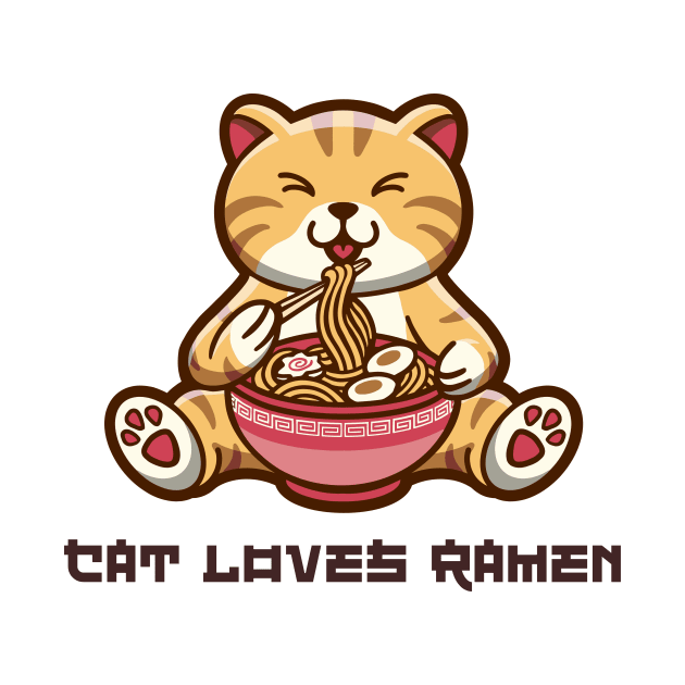 Cat Loves Ramen by Creativity Haven