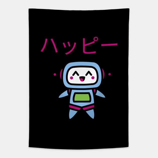 happy, kawaii mecha robot! Tapestry by Johan13