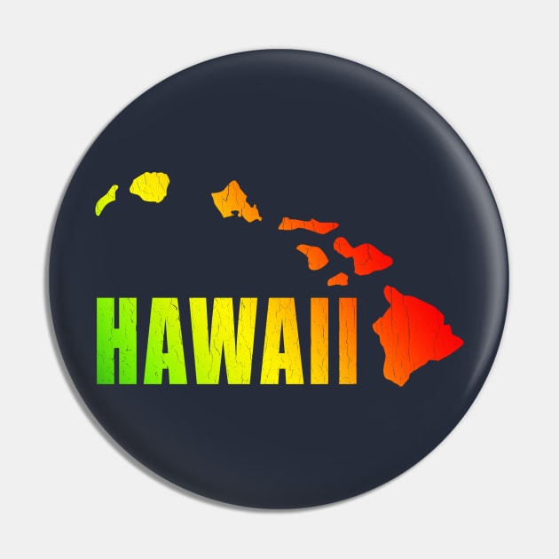 Hawaiian Islands (vintage distressed look) Pin by robotface