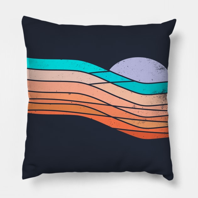 Sunset Planet Wave Pillow by Vanphirst