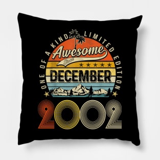 Awesome Since December 2002 Vintage 21st Birthday Pillow