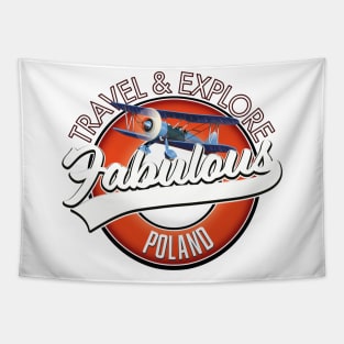 travel explore fabulous Poland logo Tapestry