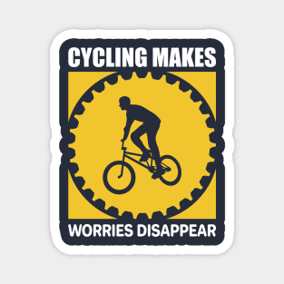 Cycling makes worries disappear Cyclist T-shirt design 2022. Magnet