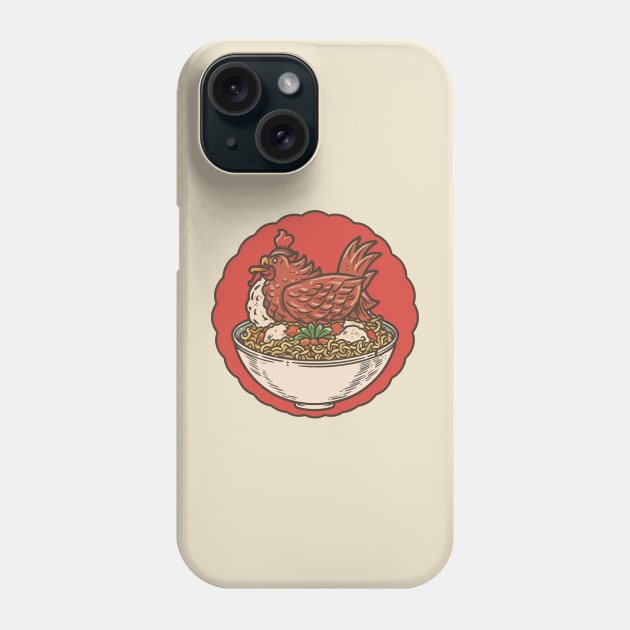 Funny chicken and rice design Phone Case by SecuraArt