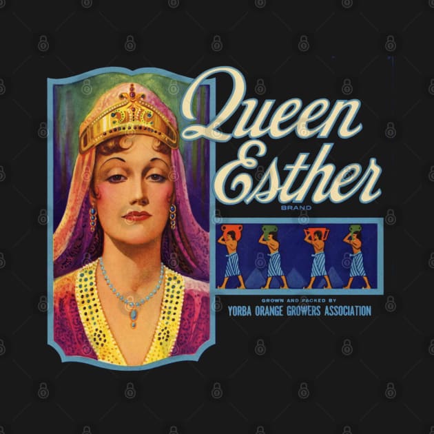 Queen Esther Brand Oranges Vintage Label by EphemeraKiosk