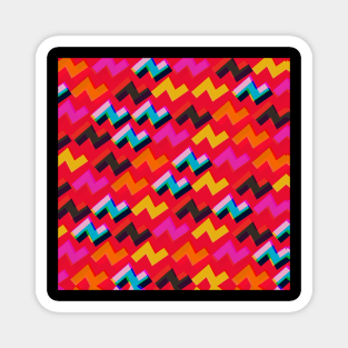 Celofane of Colorful Retro ZigZag Pattern Magnet