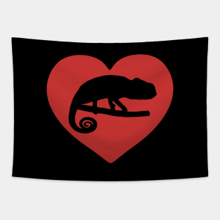 Red Chameleon Heart for Chameleon Lovers Tapestry