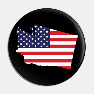 Washington State Shaped Flag Background Pin