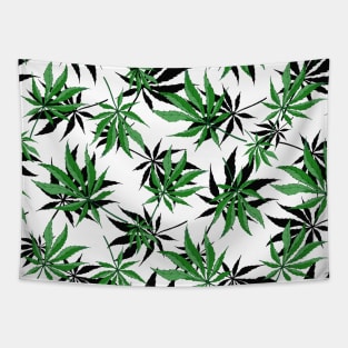 Green Leaf Design Pattern Tapestry