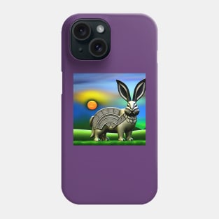 Surreal Celtic Iron Rabbit in the Countryside at Sunset Phone Case