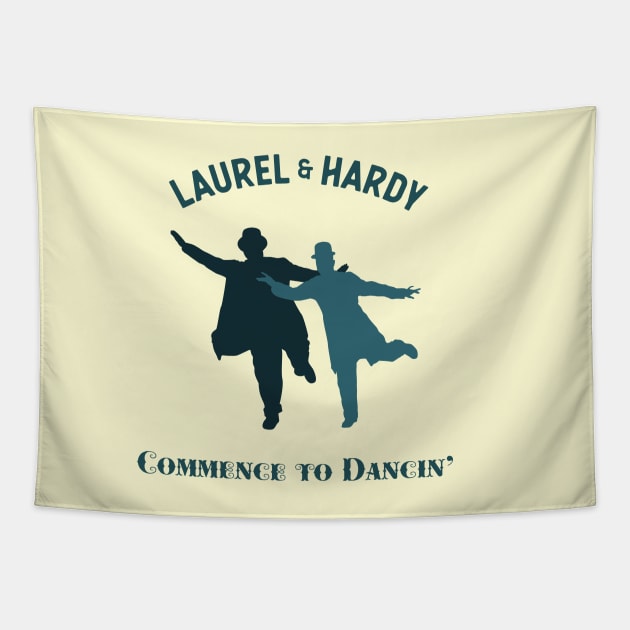 Laurel & Hardy - Commence to Dancin' (Single - V1) Tapestry by PlaidDesign