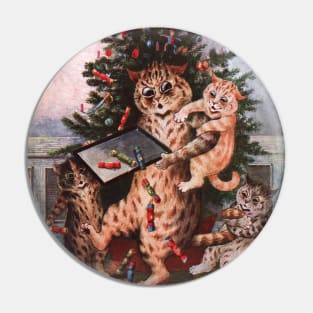 Cats Christmas by Louis Wain Pin