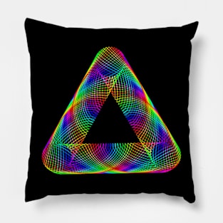 Colorful Rad Rainbow Gradient Triangle Pillow