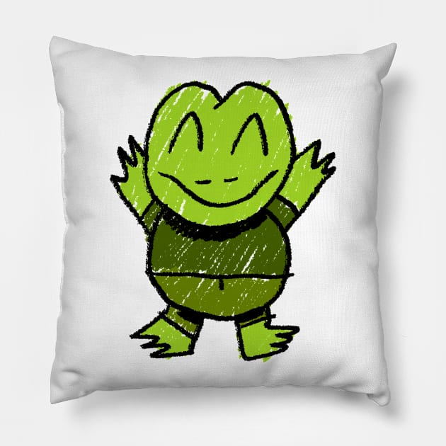 Frog - Scribble 2 Pillow by jareddweiss