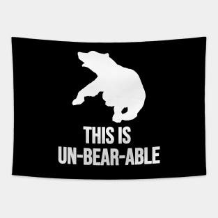 This Is Un-Bear-Able Fighting Bear With A Green White Forest Tree Fill Tapestry
