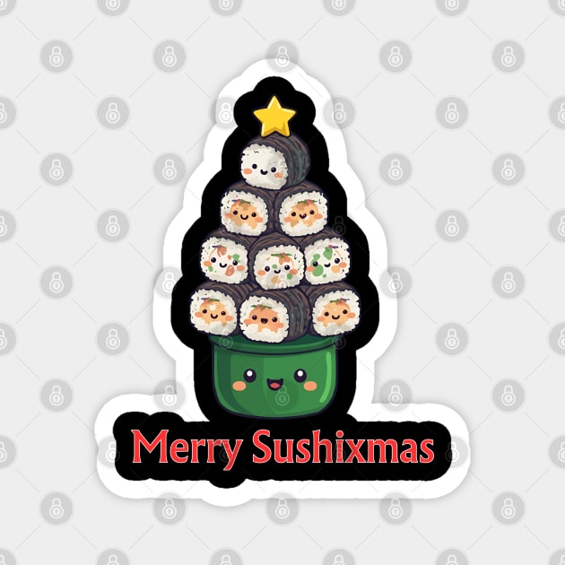 Cute Sushi Love Xmas Kawaii Merry Sushixmas Magnet by shirtlux