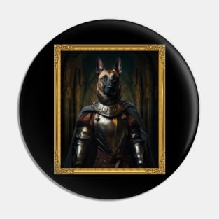 Gallant Belgian Malinois - Medieval Knight (Framed) Pin