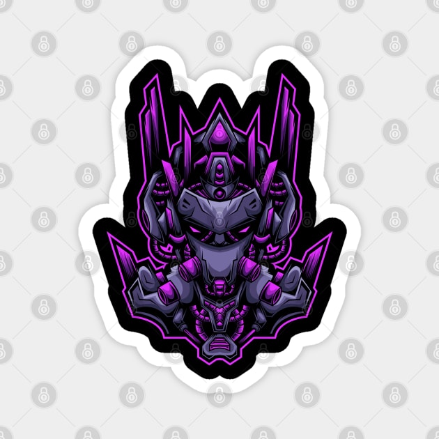 Mecha Wolf Cyborg Illustration Scifi Magnet by masrxyan