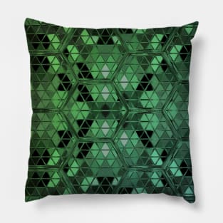 Stained Glass Tribal Mosaic Green Pillow