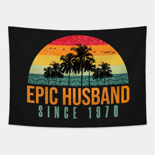 Epic Husband Since 1970 - Funny 52nd wedding anniversary gift for him Tapestry by PlusAdore