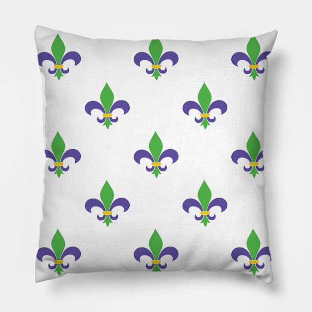 Fleur-de-lis pattern on a white background. Pillow by CoastalDesignStudios