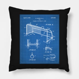 Soccer Patent - Soccer Goal Art - Blueprint Pillow