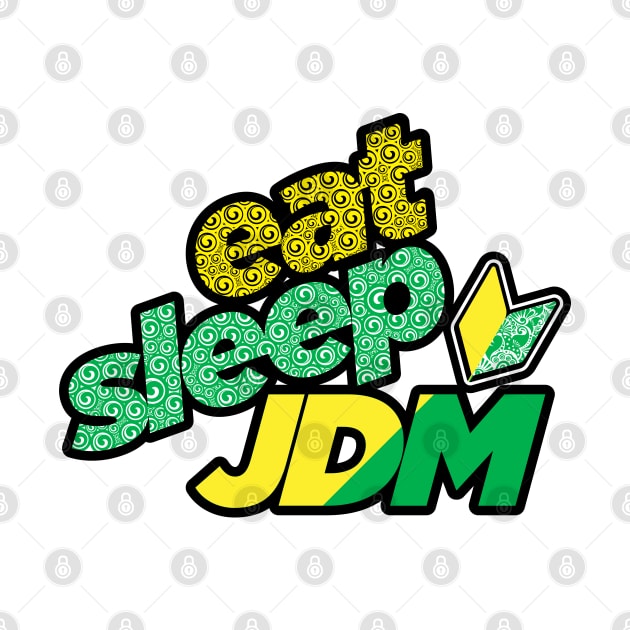 Eat Sleep JDM zentangle style design by FayDesigns