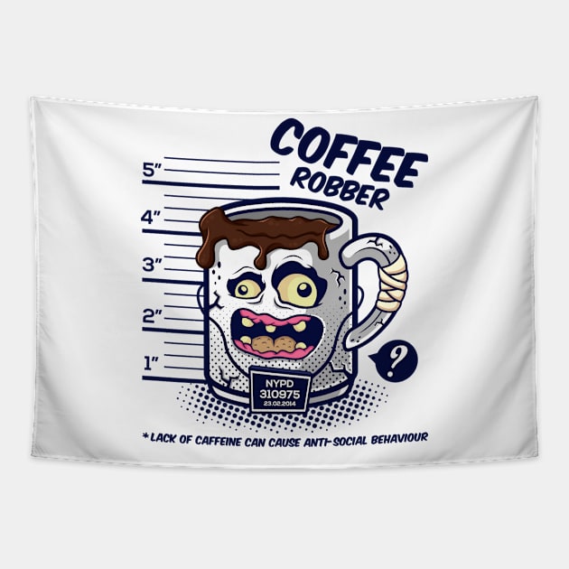 Coffee Robber Tapestry by Squinked