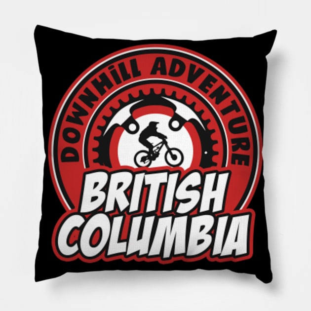 British Columbia downhill mountain bike Pillow by SerenityByAlex