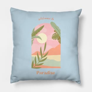 Welcome To Paradise Summer Ocean Beach Vibes Pillow