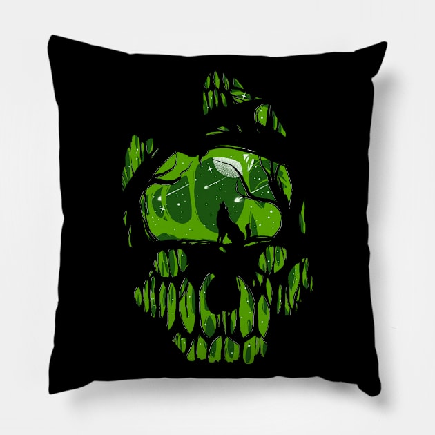 Wolf and Skull Pillow by sket_chy