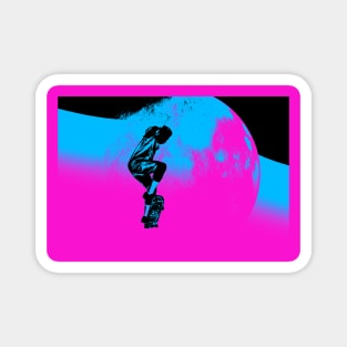 Moon Jumping - Skateboarder Magnet