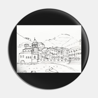 Cinque Terre Line Art Pin